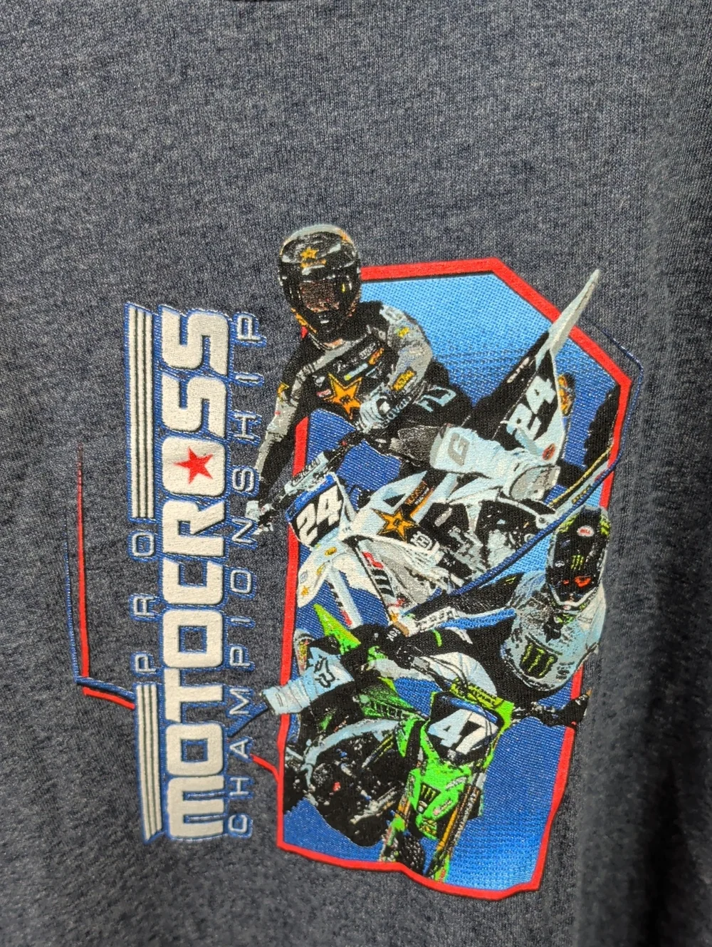 Men's Dark Heather Gray MotoCross Graphic Long-Sleeve Large Nwt New